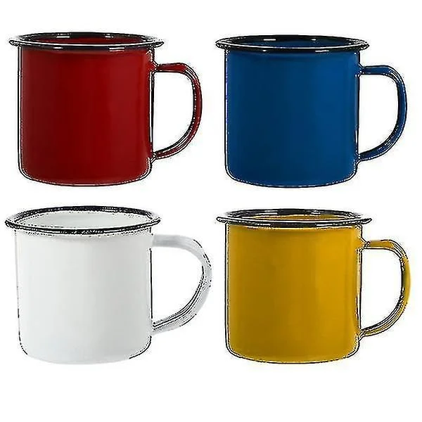 4 pcs. Enamel Mug Vintage Camping Mugs Water Mugs Camping Coffee Milk Mugs WG