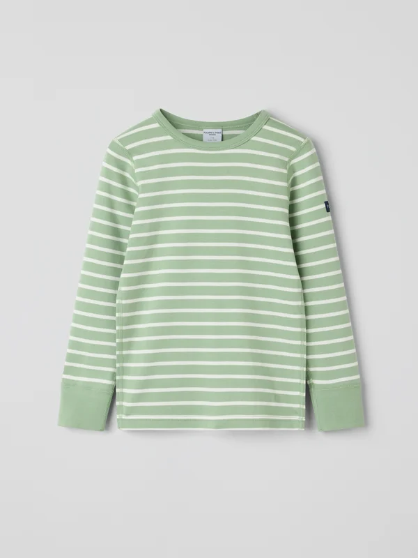Polarn O. Pyret - Long-sleeved top striped - 104 - Childrenswear - green