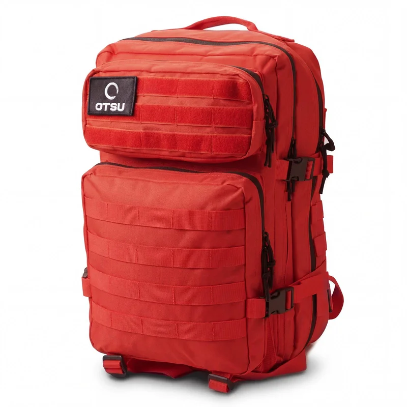 Expedition | Red 40L Tactical Backpack with Patch Panel for Men - Backpacks