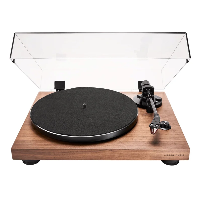 Argon Audio TT-3 Plus Pladespiller med indbygget RIAA-forstærker og Ortofon OM5e pickup i Træfarvet