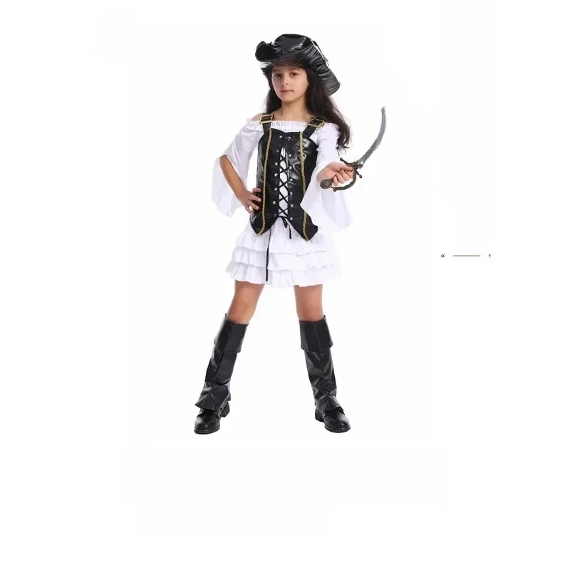AliExpress - Enfants petite fille Pirate Cos ostume Performance Costume Halloween filles Pirate fête Costume Cos