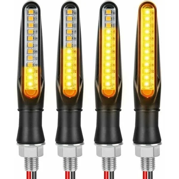 LED Motorcykel Blinkers, 4 Universella Vattentäta Motorcykel Blinkers, 12V Flytande Blinkers, Motorcykel Varselljus (Svart)