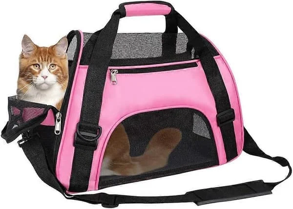 Pet Carrier, Airline Approved Duffel Bags, Portable Pet Travel Bag for Small Dogs, Cats and Puppies, Small Animals (S, Pink)