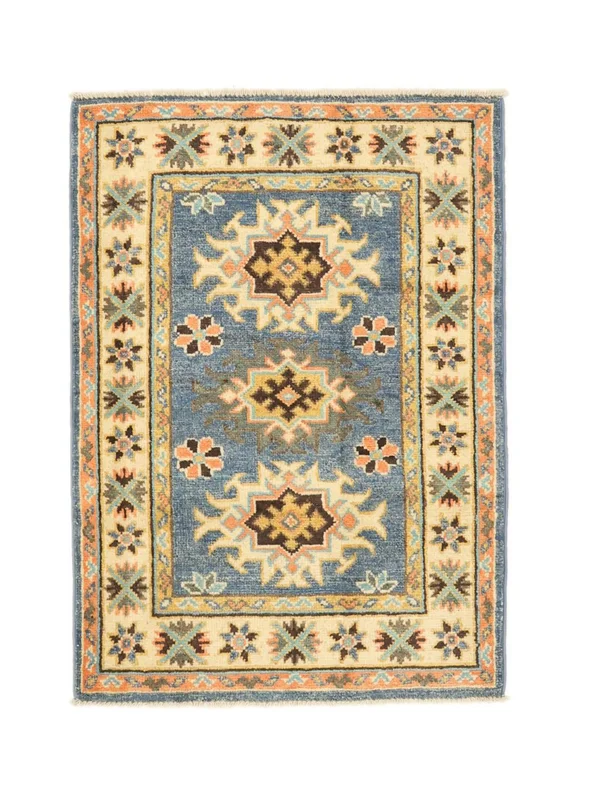 Kazak Fine Matta Orientalisk Orange/Grön (Ull, )