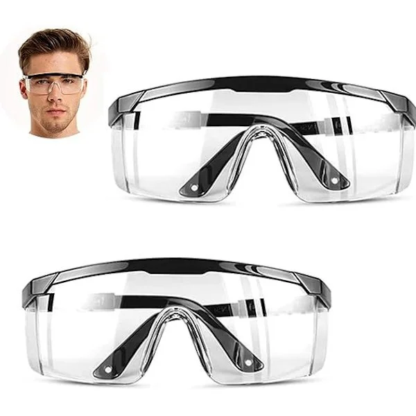 2-pack Safety Glasses, Anti-Fog and UV Protection, Clear Protective Eyewear, Safety Goggles, Kids Nerf Shootout, Construction, DIY, Lab