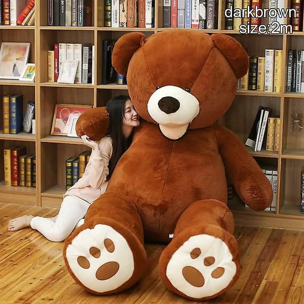 [LCS]Teddybjørn Stor Kosedyr Trekk Stor Hud DIY Dukker Plysj Myk Gave Kompatibel med Jul