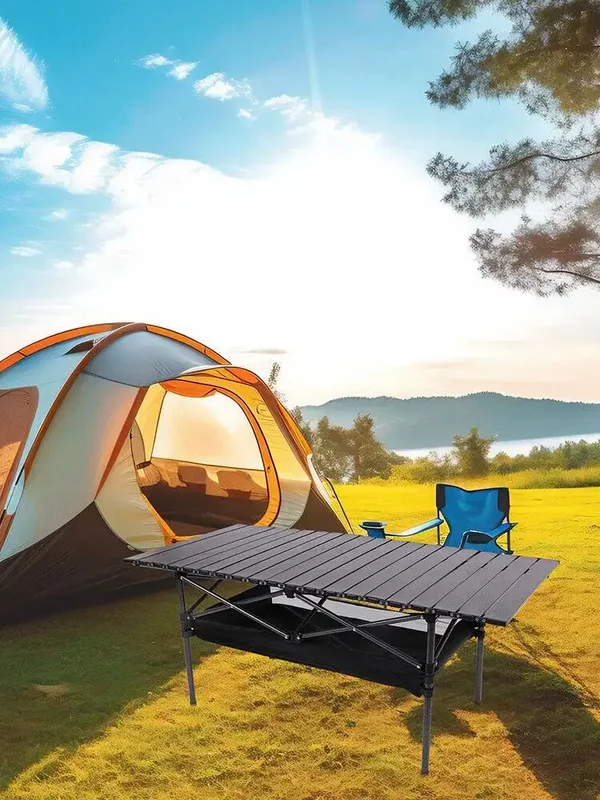 AliExpress - Outdoor-Klapptische lange tragbare Eier rolle Tisch Camp Schreibtisch Angeln Grill einfach zu installieren mit Aufbewahrung skorb Lichts 
