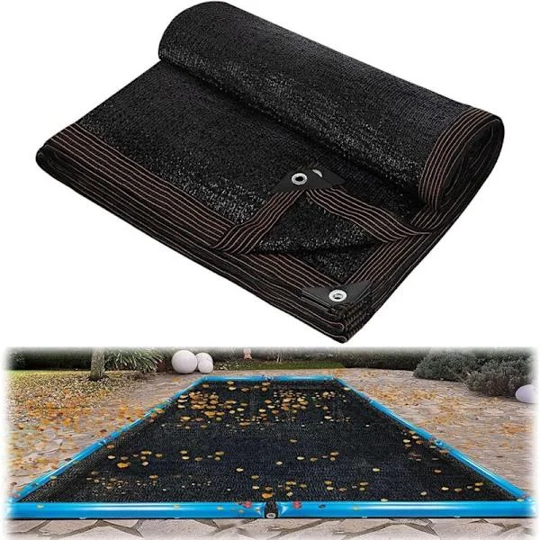 Lövnätsöverdrag för rektangulär pool Ovan mark Poolskydd Överdrag Blockerar fallna löv och skräp utomhus 2 x 4 m (6,5 x 13 fot)