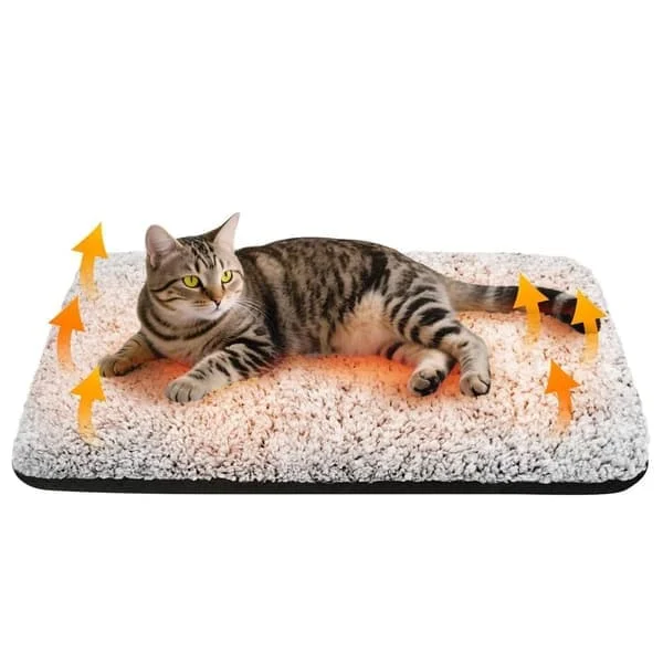 Selvvarme Katte- / Hundeseng 40×50cm – Ekstra Varm Varmematte med Termisk Folie, Avtakbar & Sklisikker, For Innendørs & Utendørs