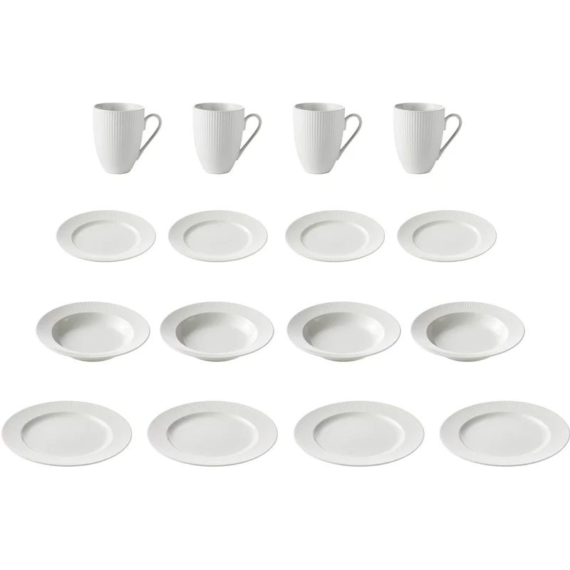 Aida tallriksset 16 delar vit | Dukning & Servering > Tallrikar > Tallriksset | Bagaren och Kocken