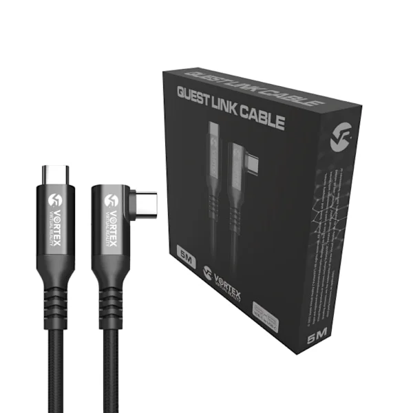 VORTEX VR 5m USB-C-kaapeli Meta Quest Linkille – Nopea 5 Gbps tiedonsiirto Quest 3S, Quest 3, Quest 2 & Oculus Quest 1