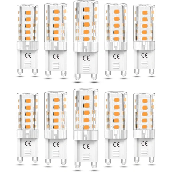 10-pack G9 LED-lampor dimbara 3W varmvit 3000K 50W halogenekvivalent för hembelysning AC110/220V