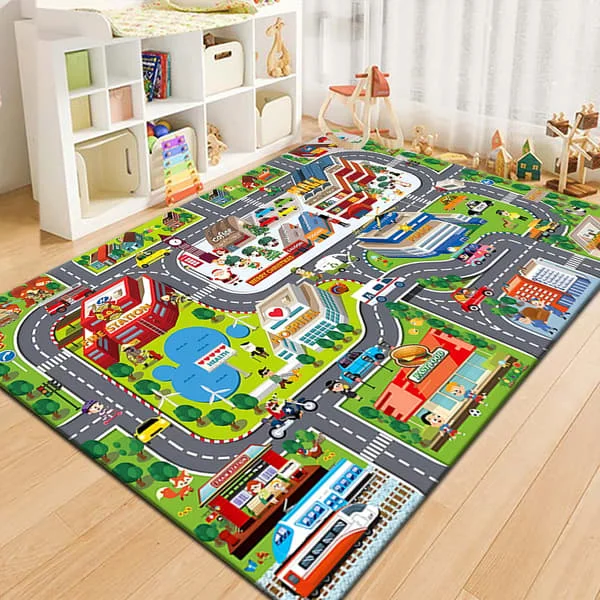 Play mat for children with car track, educational gifts