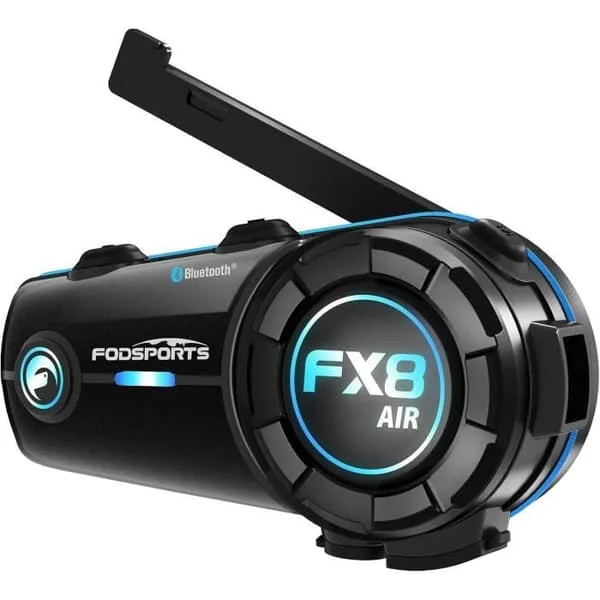 FODSPORTS FX8 Air Intercom Moto Duo för 2 Hörlurar, Kit Handsfree Moto, 1000M Bluetooth Kommunikationssystem för Motorcykel