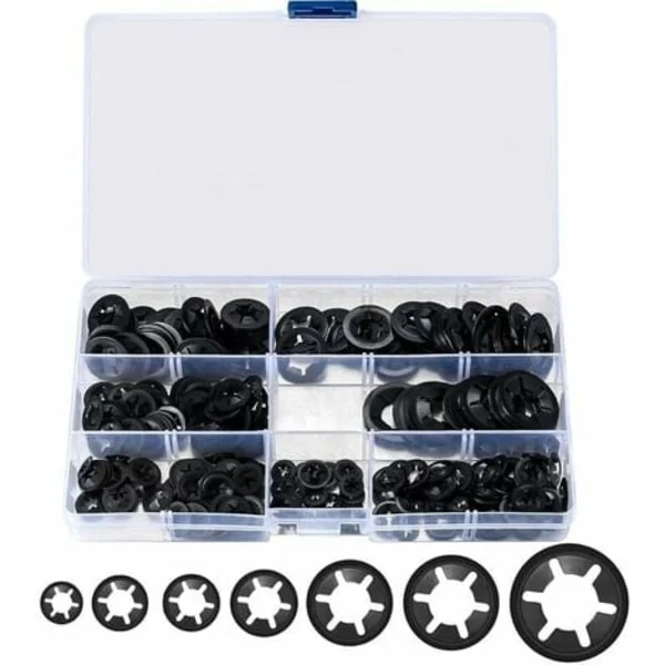340 Starlock-bricka, - M3/M4/M5/M6/M8/M10/M12, Svart - Perfet