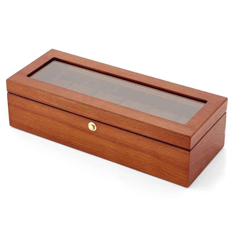 Brown Ash Veneer Watch Case - 6 Watches for Men - Watch boxes