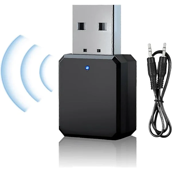 USB Bluetooth-adapter, Bluetooth 5.1-adapter i bil AUX/USB dobbel utgang, med 3,5 mm digital lydkabel, Bluetooth-dongle Bluetooth-mottaker