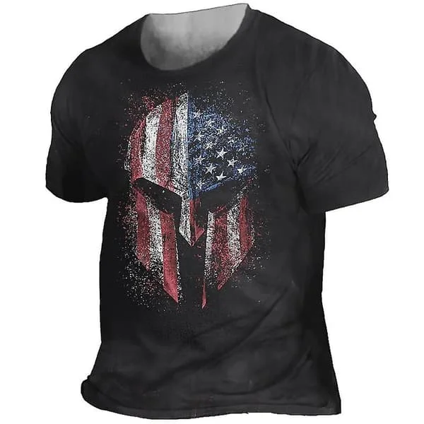 Vintage T-shirts för män 3d Vinking printed Street Retro Sparta Kortärmade Hip Hop-tröjor Oversized t-shirt Man Lösa kläder Z