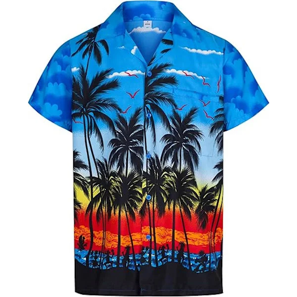 Herre Casual Skjorter Aloha Skjorte - Herreskjorter Hawaiiansk Udklædning Sommerskjorter Strandfest Udklædning Polterabend Skjorter - Hawaiianske 