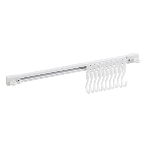 Multifunctional Sliding Rail Hook with S Hooks Large Capacity Finishing Hook for Kitchen Cabinet 40cm 1pc