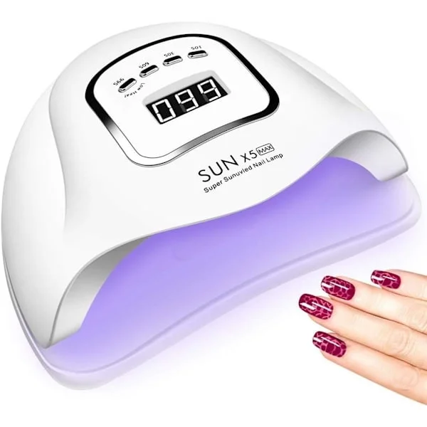 150W LED UV neglelampe, Professionel Gel Negletørrer, UV LED neglelak hærde lampe med 4 timerindstillinger til manicure salon hjem