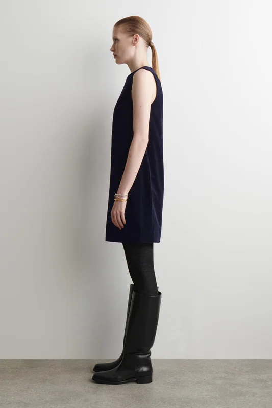 COS Women's Corduroy Mini Shift Dress in Blue
