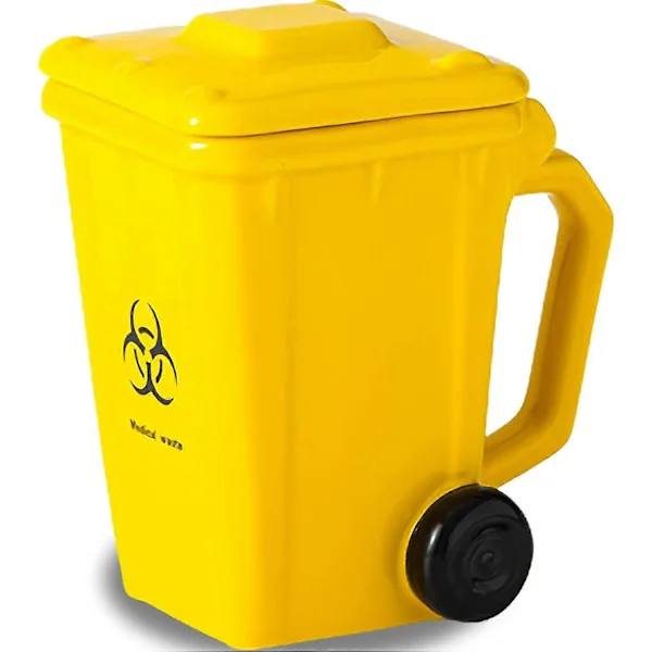 Rolig kontorsmugg, keramisk mugg med lock, personliga muggar för hemmet, roliga presenter till vänner och familj, 400 ml (gul)