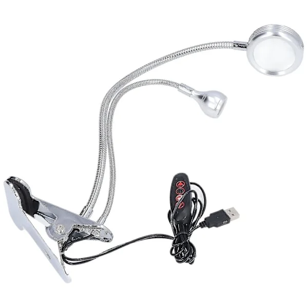 Klype Skrivebordslampe 10 Gir Justerbar Led Dobbel Hodet Svanehals Bordlampe Leselampe For Be