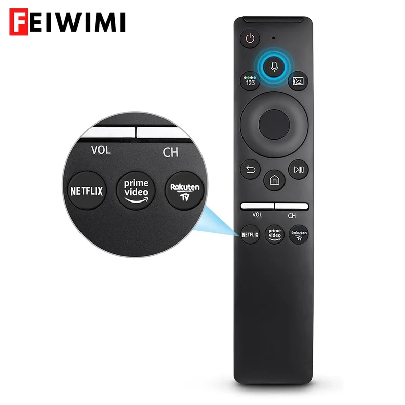 AliExpress - Sprachersatz-Fernbedienung für Samsung TV, gebogener Rahmen, UHD QLED LED 4K 8K Smart TVs, universelle Fernbedienung für alle Samsung TVs