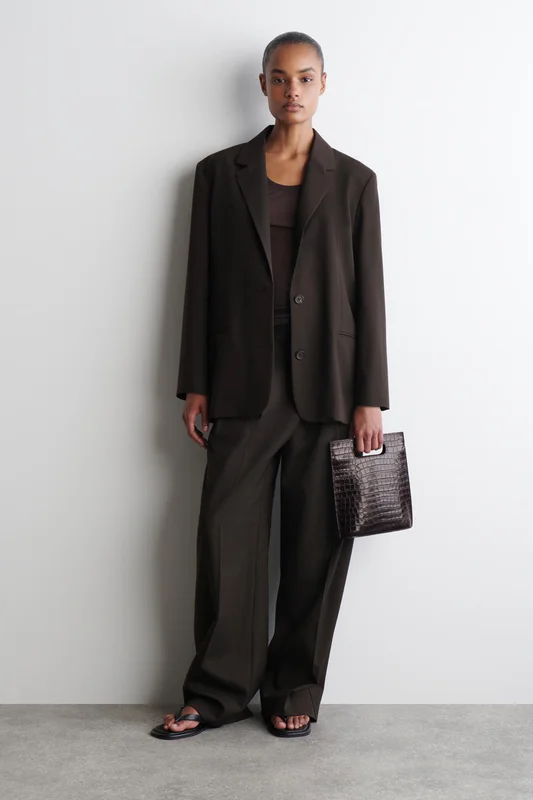 COS Folio Mini Bag - Croc-Effect Leather in Brown - Women