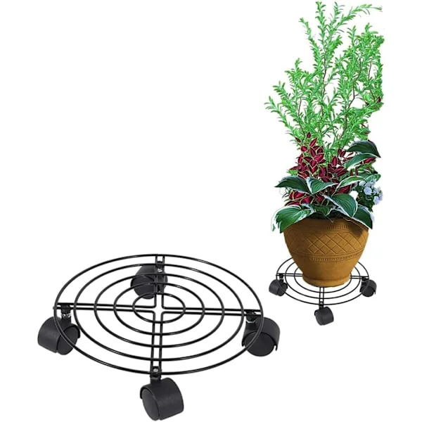 [LCS] Växtställ Caddy, Mobil Dolly Växtställ Krukvagn med Hjul, Blomkrukshållare med Hjul/Bär 60KG