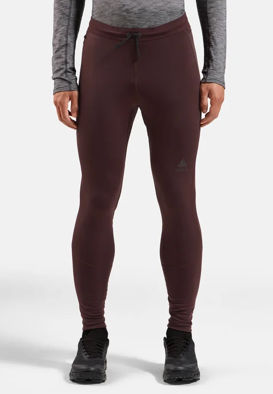 Odlo Men's X-Alp Winter Running Tights, S, maroon