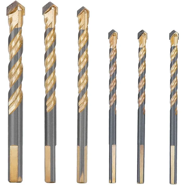 6 stk glassflisbor 3 x 6mm, 8mm 10mm 12mm keramisk flisbor porselensflisbor borekutter for flis glass murstein speil tre D