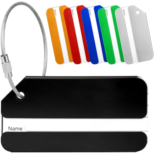Bagasjetagger, 6 stk Bagasje Etiketter for Kofferter, Aluminium Legering Koffert Tagger, for Bagasje Bagasje Identitet ID Etiketter