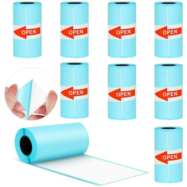 Self-adhesive Sticker Paper Roll 10 Pcs Thermal Photo Paper for PeriPage Mini Portable Photo Printer, P1 Mini Printer (57 x 30 mm)-FS-