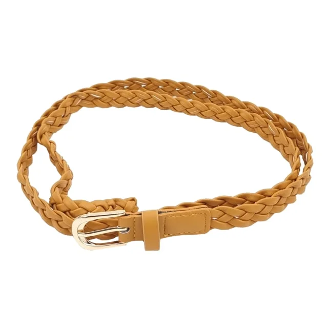 Complement Flätat Bälte I Imitatiosläder 1,8 Cm Brett Skärp Dam Beige M