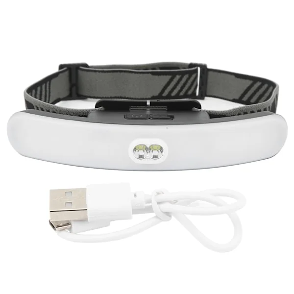 Genopladelig LED pandelampe 6 niveauer 300 til 400LM Super bred vinkel IPX4 vandtæt USB fiskeri løb forlygte
