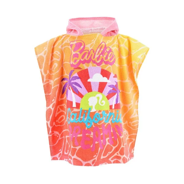 Barbie poncho-håndkle strand 55x110 cm