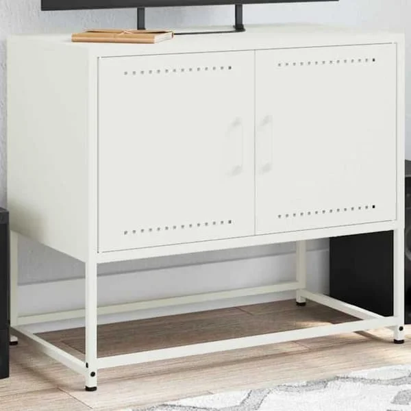 vidaXL TV-möbel vit 68,5x39x60,5 cm stål, TV-stöd, TV-bänk, mediamöbel, TV-bänk, hifi-skåp, center av 846475