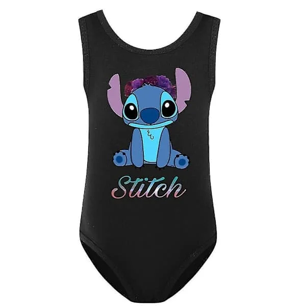Stitch Barn Piger Monokini Badedragt - Sort Badedragt til Alderen 7-8 År, Hel Badedragt Sort 7-8 År