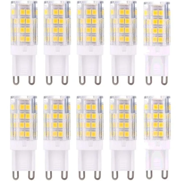G9 LED Lampepærer, Varmhvit 3000K 5W Lys Tilsvarende 40W Halogenpærer 420 Lumen Ikke Dimbar, Pakke med 10