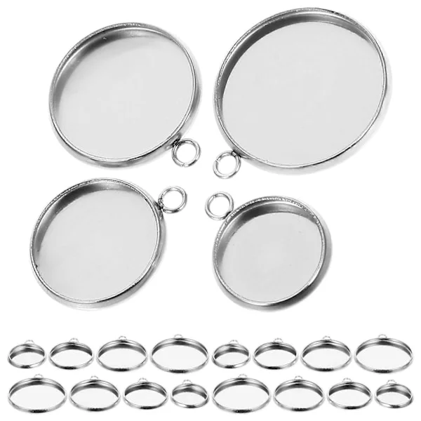 80 stk. DIY Vedhængs Bakker Bezel Vedhængs Bakker Emner Vedhæng Smykkefremstilling Bezel Rustfrit Stål Bakker