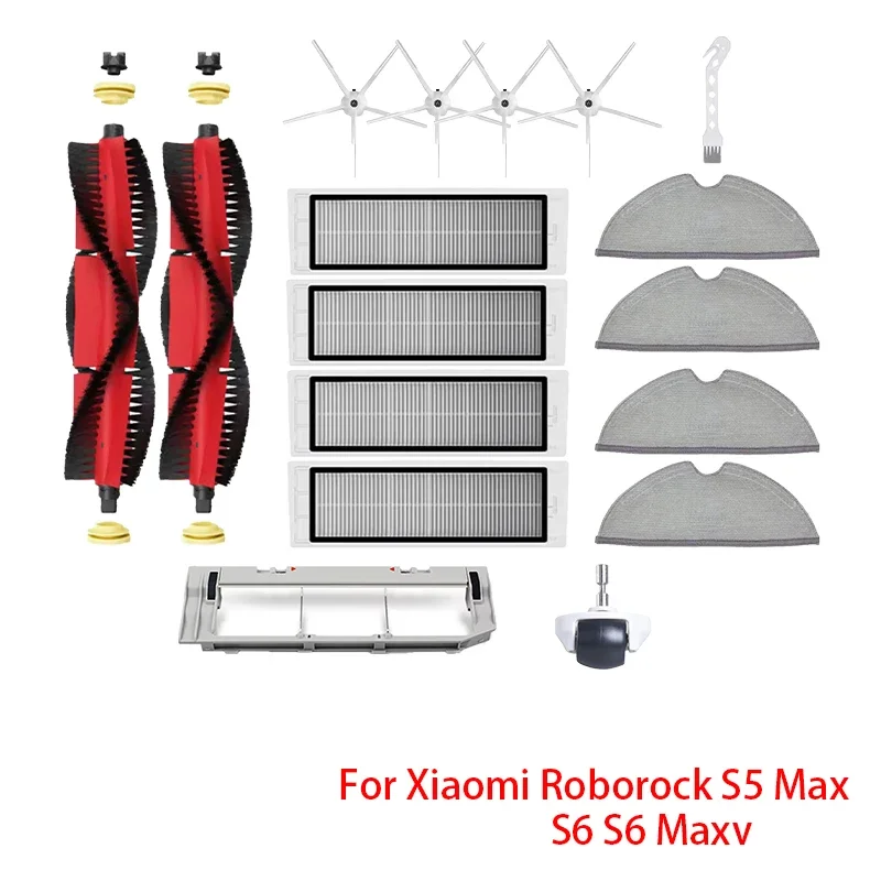 AliExpress - Für Xiaomi Roborock S5 Max S50 S55 S5 S6 S6 MaxV S6 Pure E4 E5 Roboterstaubsauger Ersatzteile Hauptbürste Seitenbürste Hepa-Filter 