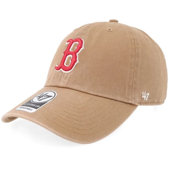 47 Brand - MLB Beige unconstructed Lippis - Boston Red Sox Mlb Clean Up Camel Dad Cap @ Hatstore