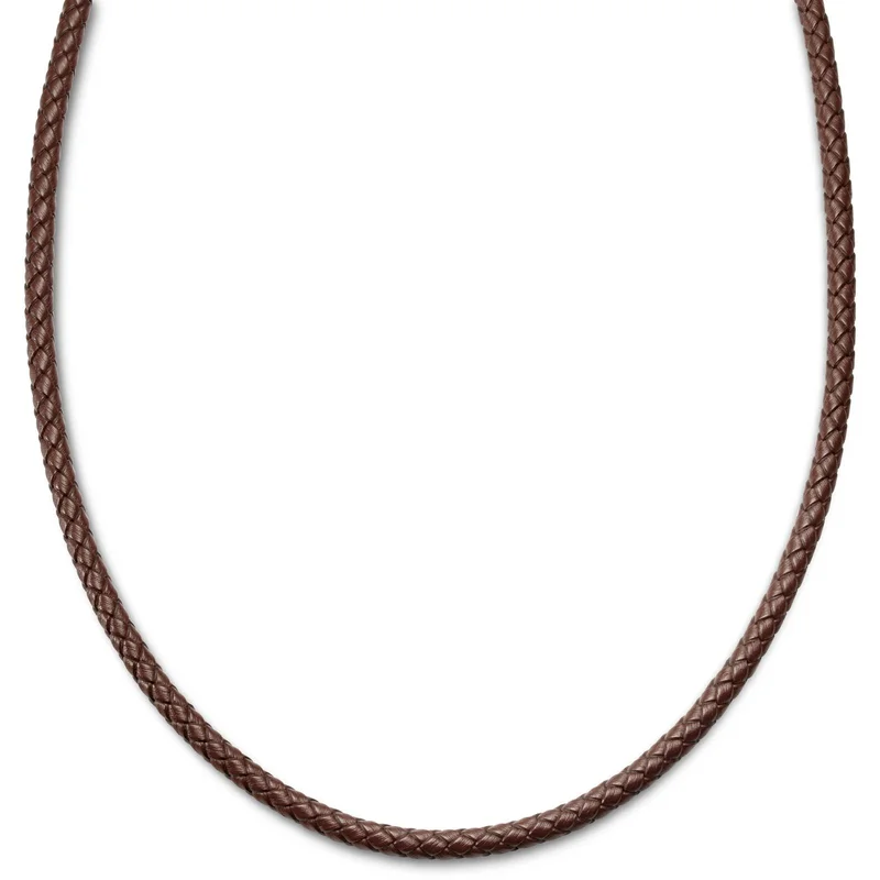 Tenvis | 5 mm Brown Leather Necklace for Men - Leather necklaces