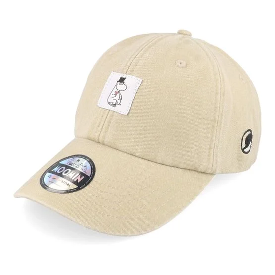 Moomin - Beige unconstructed Caps - Moomin Pappa Stone Denim Dad Cap @ Hatstore