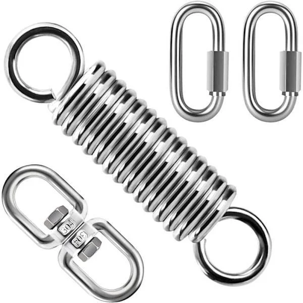 Spring Suspension with 360° Swivel Hooks and Carabiners, Spring Suspension for Hanging Chair Yoga Punching Bag, Load 200 kg (Spring Suspension)