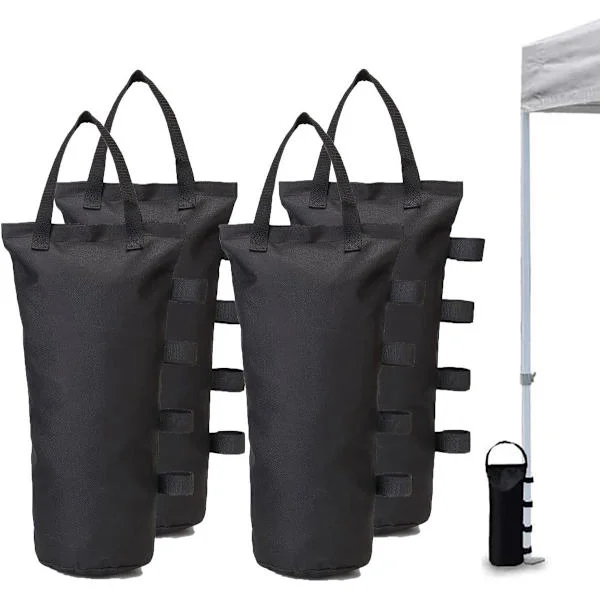4-pack Sandsäckar Motviktsväskor Paviljong Motvikter Ballastväskor Cylindriska Sandsäckar Fasta Vindtäta Sandsäckar Ø15*50 Svart