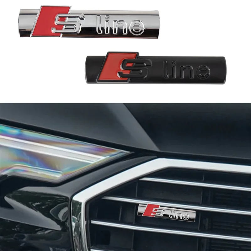 AliExpress - 1 Stück SLINE Emblem Auto Frontgrill Abzeichen Karosserie Kofferraum Aufkleber Dekoration Ventilkappe für Audi A4 B8 A3 8P Q3 8U F3 8V A6