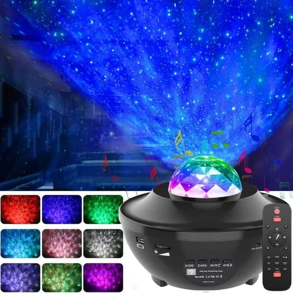 Galaxy Night Light / Space Light Star Projector med Bluetooth-høyttaler